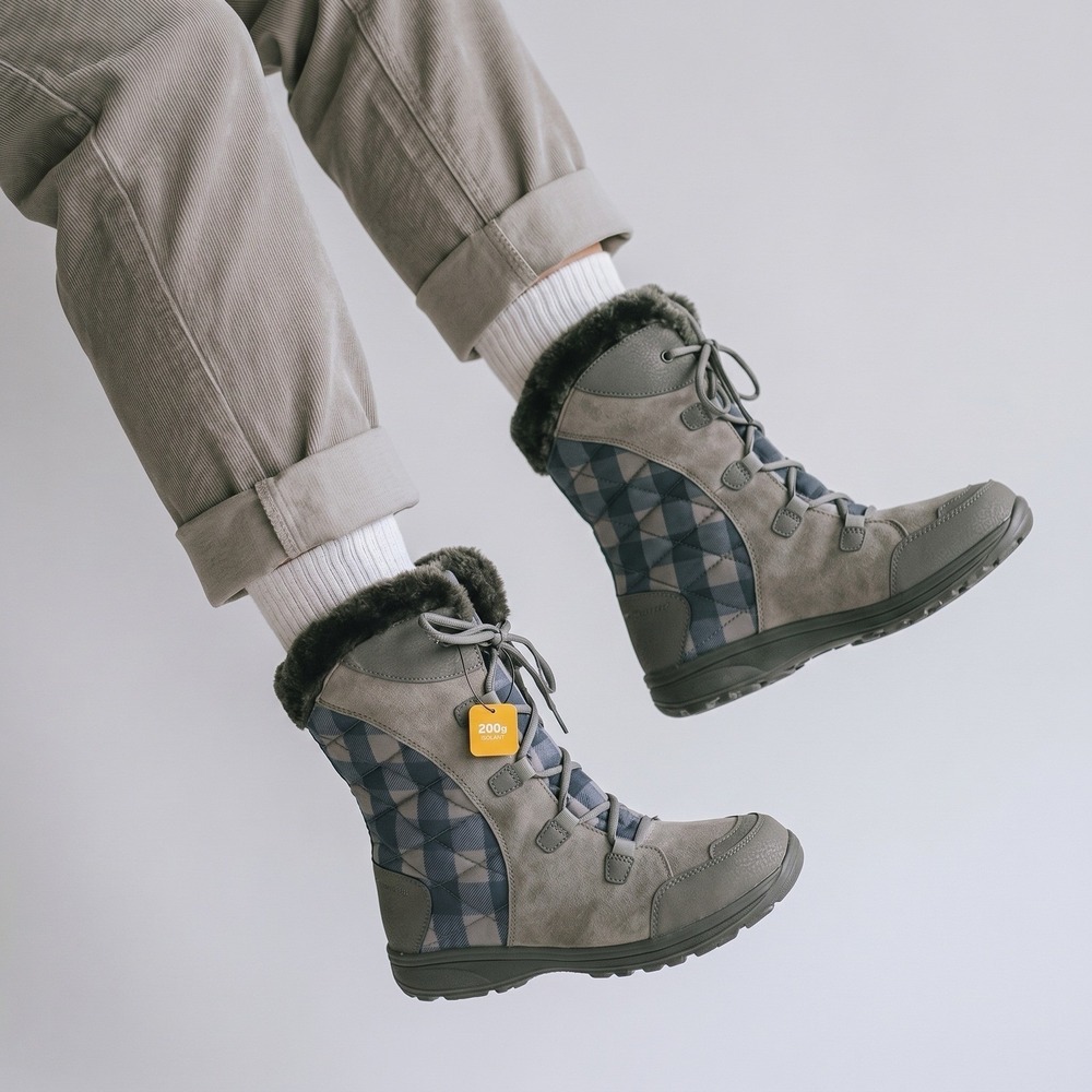 Columbia Women's Ice Maiden II Omni Grip Snow Boots - Size 11 Charcoal/Blue